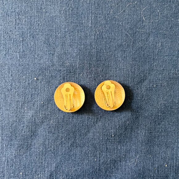 Vintage Cliosonne Clip Earrings SG* - Picture 3 of 4